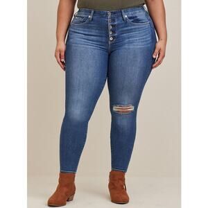 Torrid Bombshell Skinny Premium Stretch High Rise Dark Wash Jeans Size 16R